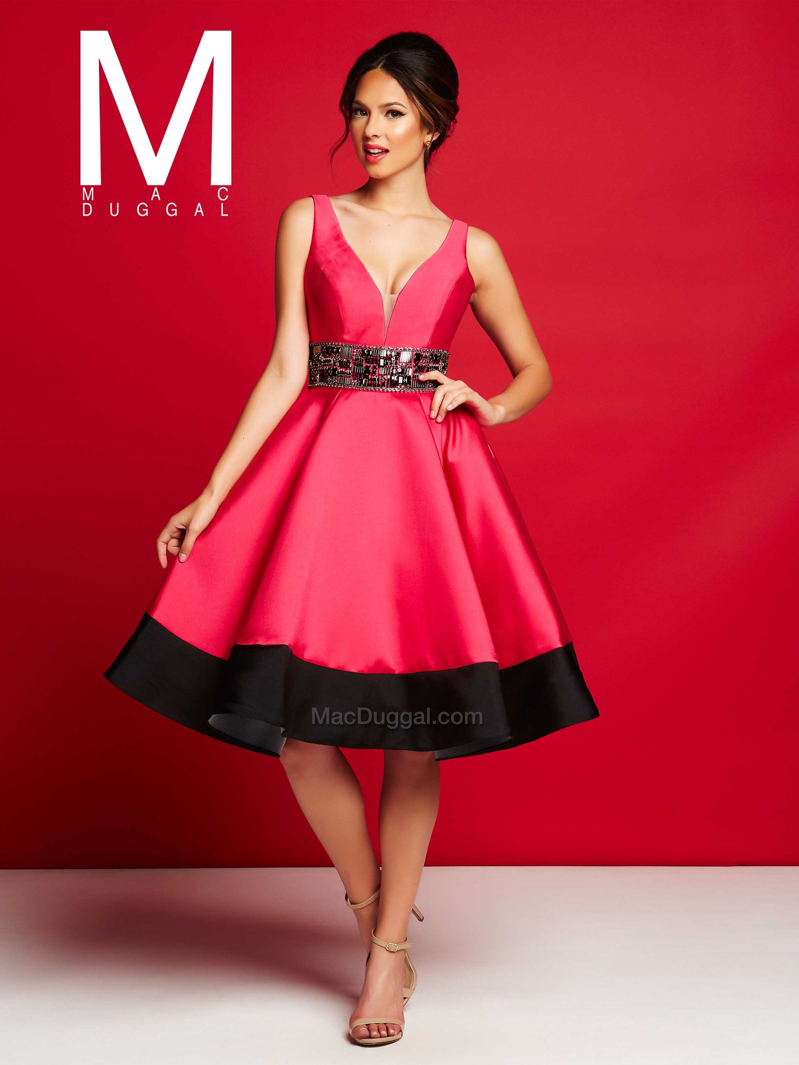 plunging neckline cocktail dress